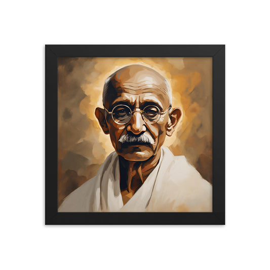 Mahatma Gandhi Portrait on Matte Paper Framed Poster MECHANOID LABS