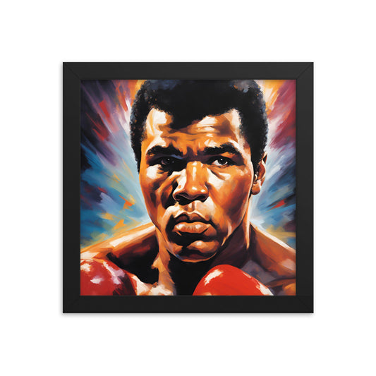 Muhammad Ali Portrait on Matte Paper Framed Poster MECHANOID LABS