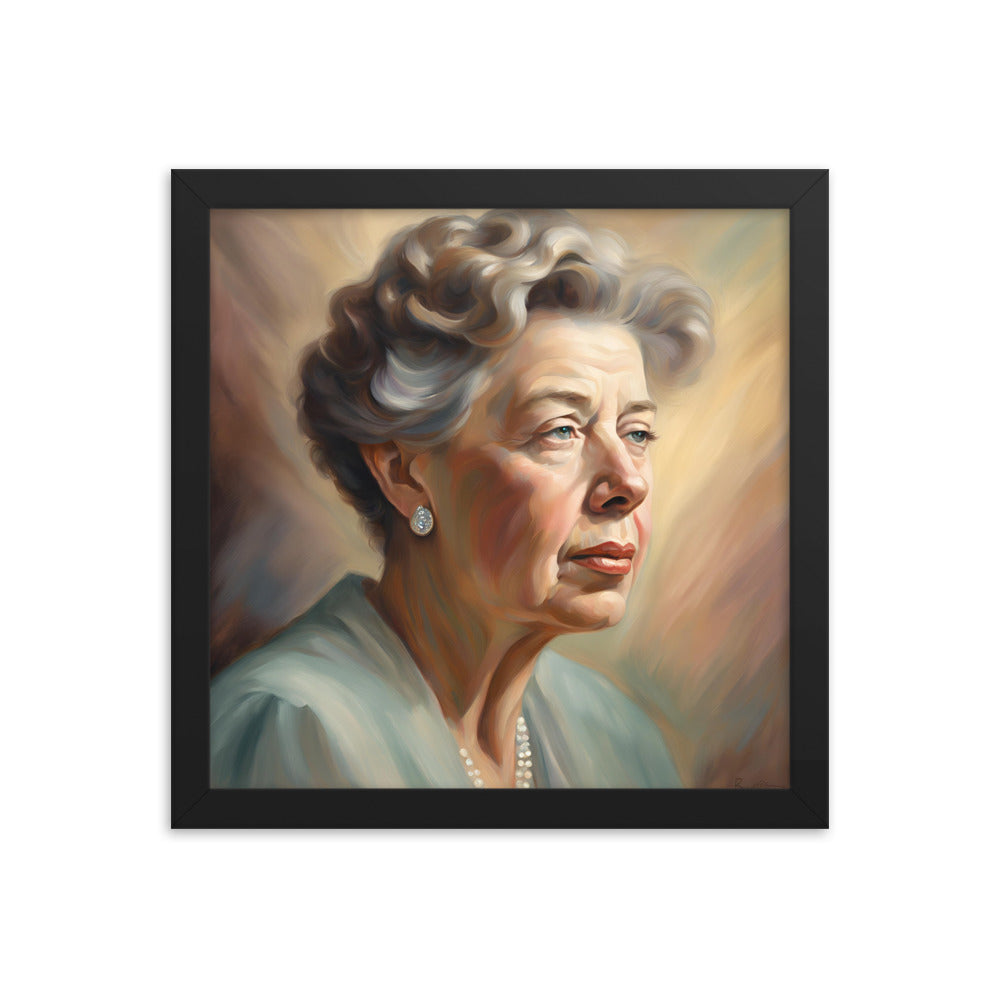 Eleanor Roosevelt Portrait on Matte Paper Framed Poster MECHANOID LABS