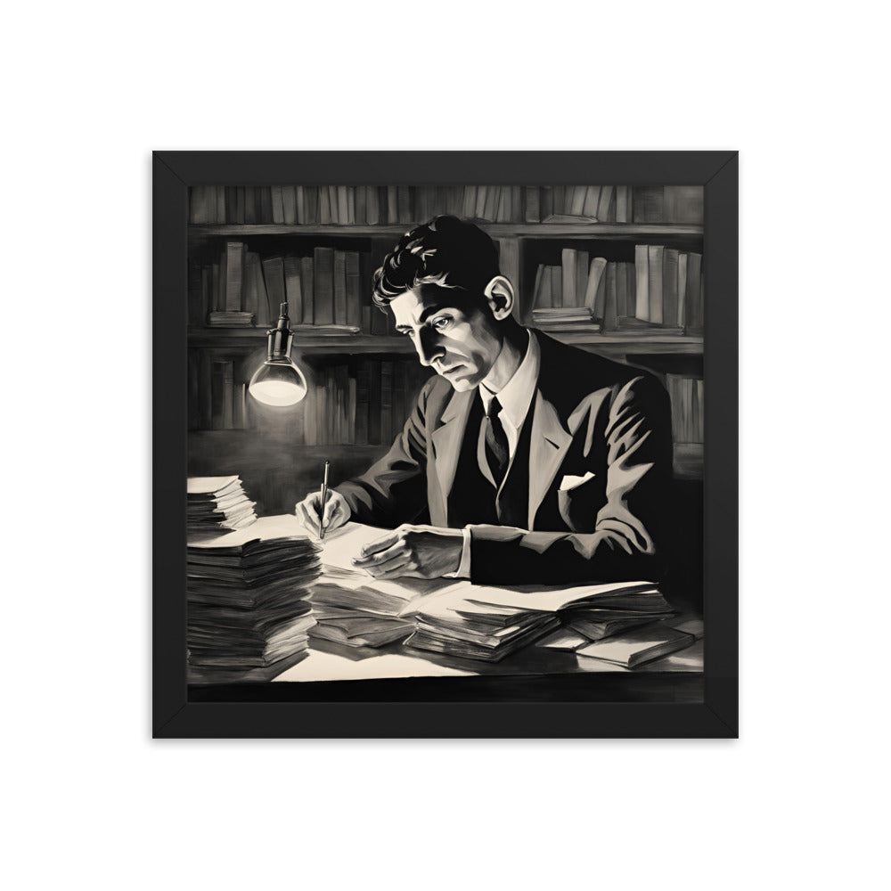 Franz Kafka Portrait on Matte Paper Framed Poster MECHANOID LABS