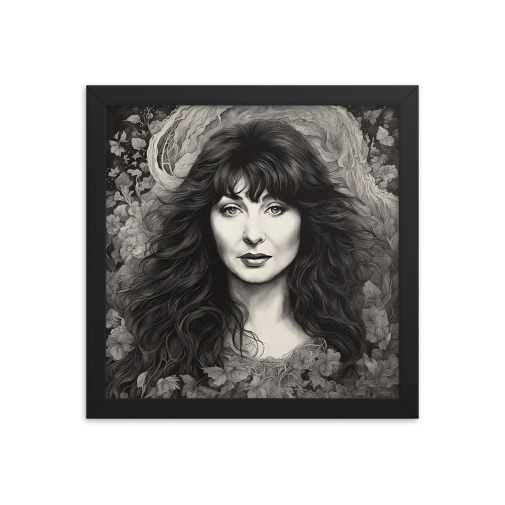 Kate Bush Portrait on Matte Paper Framed Poster MECHANOID LABS