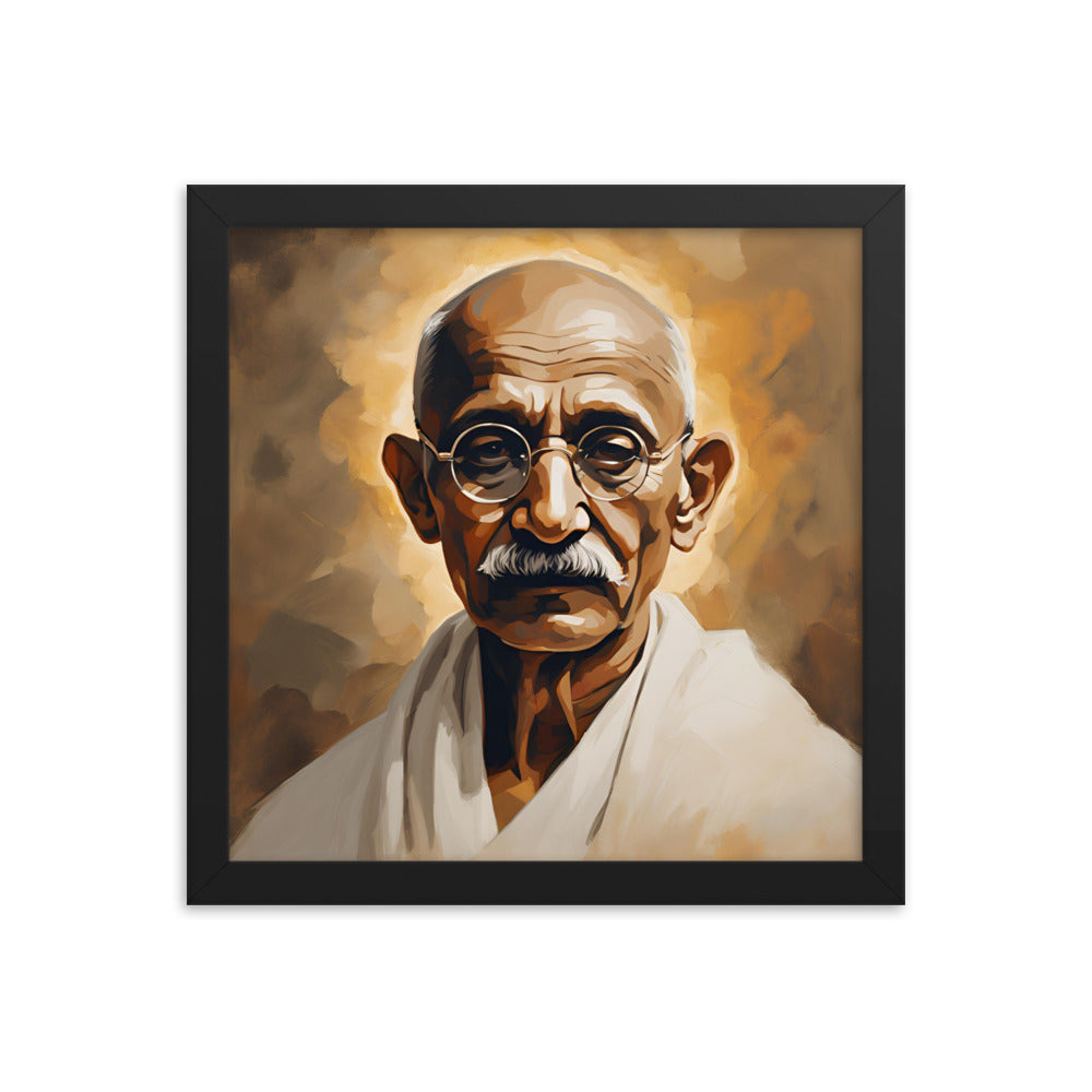 Mahatma Gandhi Portrait on Matte Paper Framed Poster MECHANOID LABS