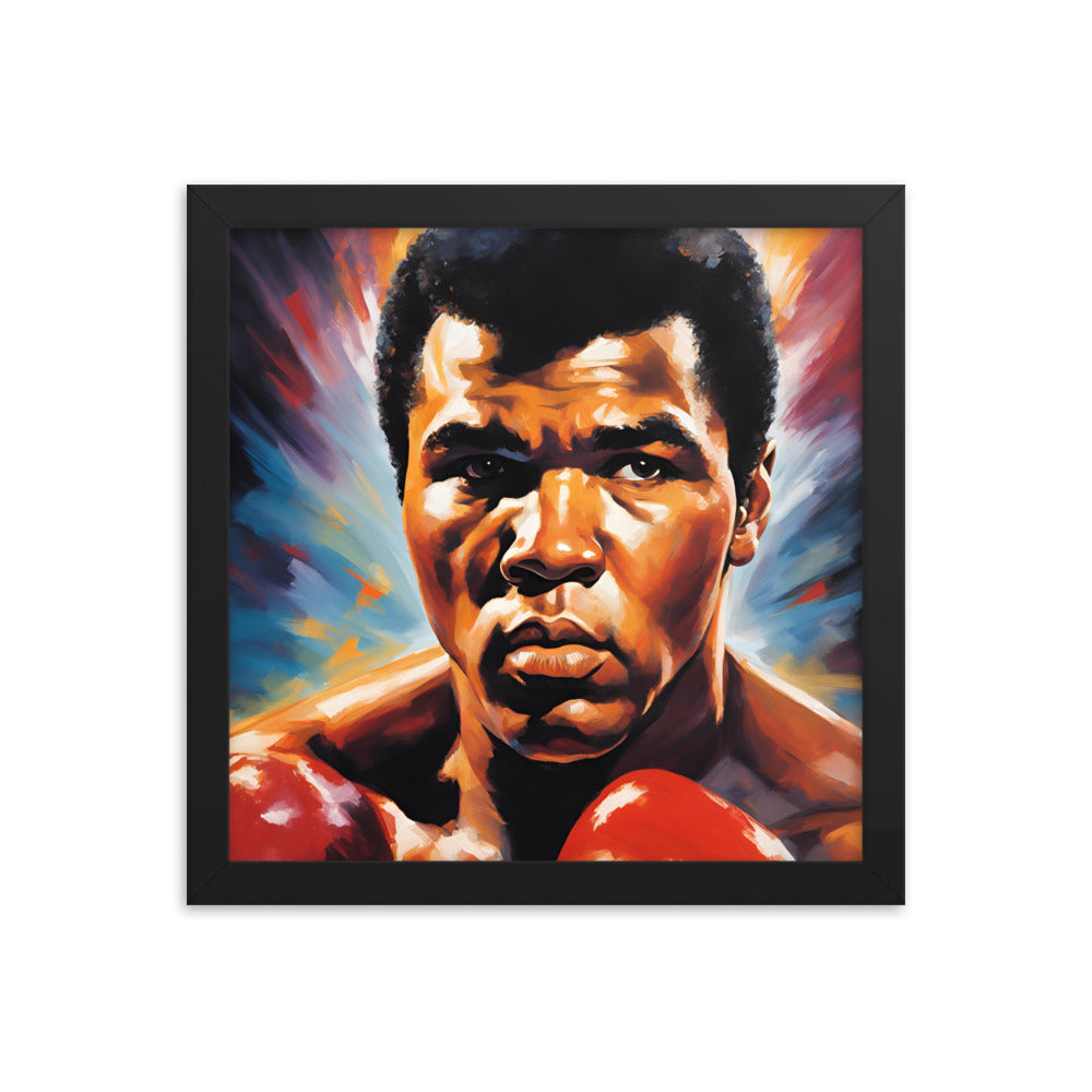 Muhammad Ali Portrait on Matte Paper Framed Poster MECHANOID LABS