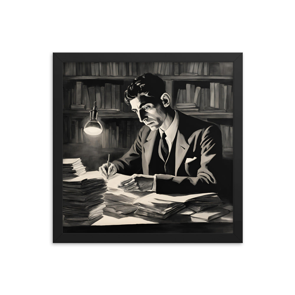 Franz Kafka Portrait on Matte Paper Framed Poster MECHANOID LABS