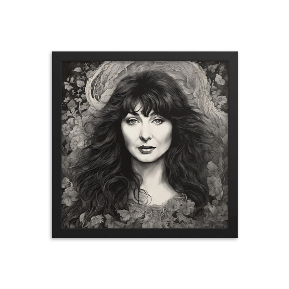 Kate Bush Portrait on Matte Paper Framed Poster MECHANOID LABS