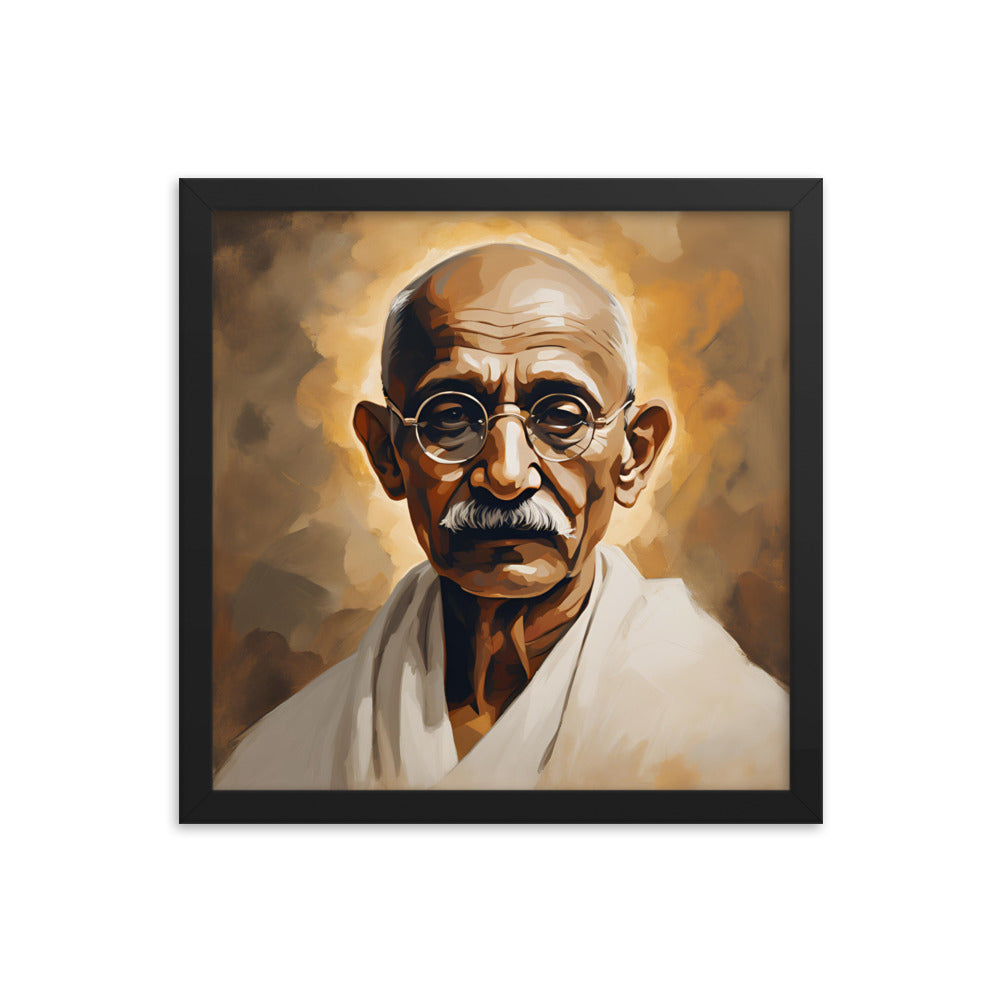 Mahatma Gandhi Portrait on Matte Paper Framed Poster MECHANOID LABS