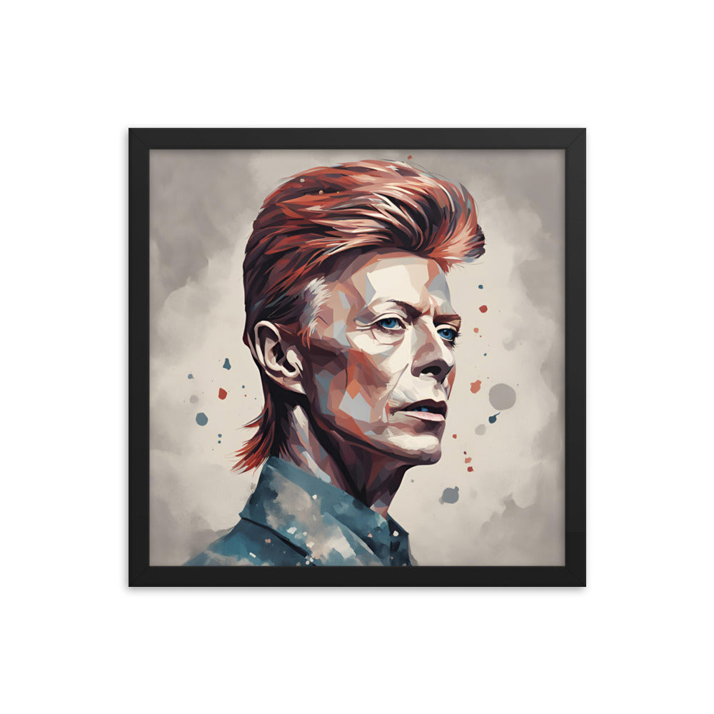 David Bowie Portrait on Matte Paper Framed Poster MECHANOID LABS