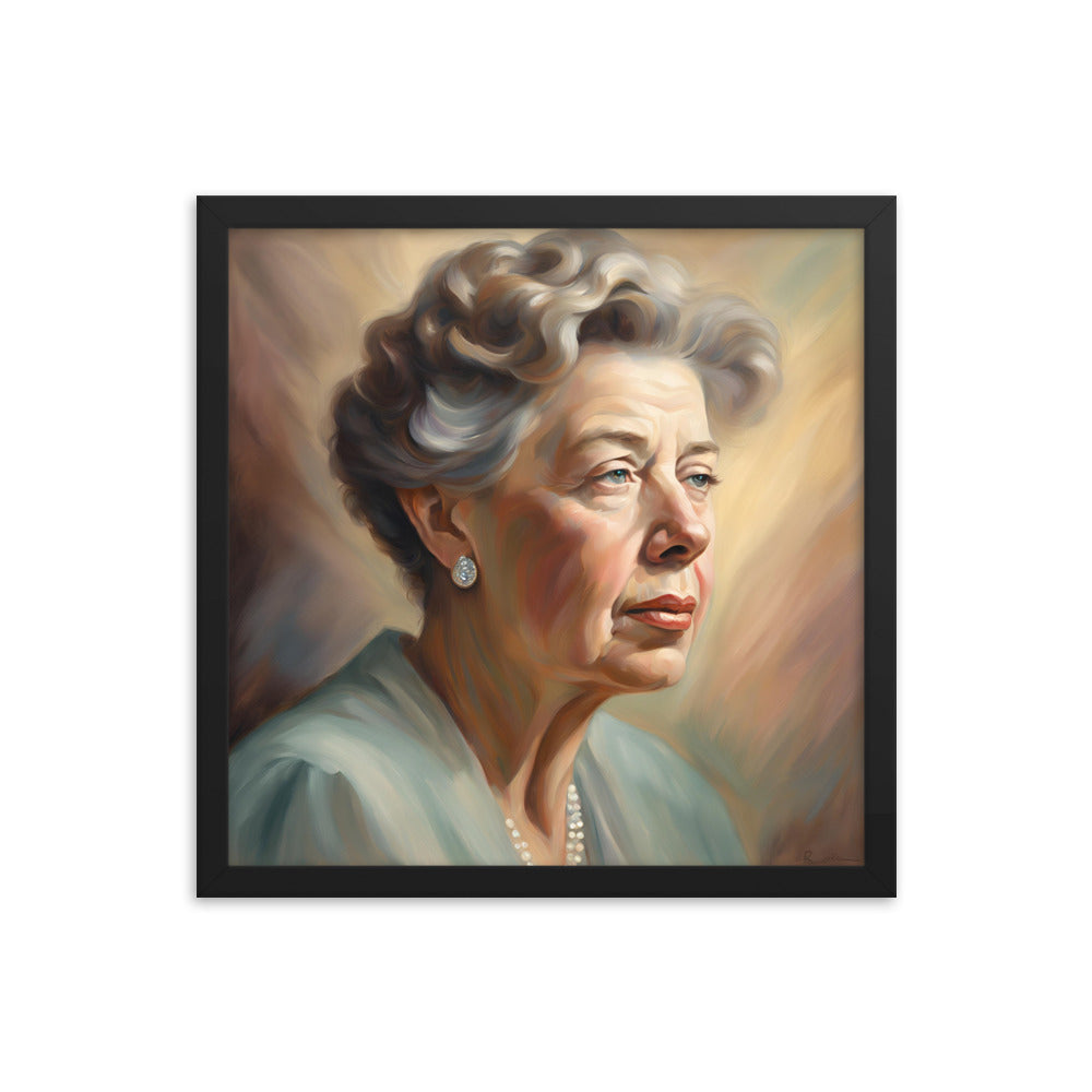 Eleanor Roosevelt Portrait on Matte Paper Framed Poster MECHANOID LABS