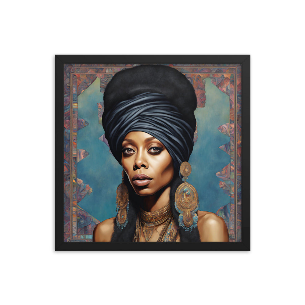 Erykah Badu Portrait on Matte Paper Framed Poster MECHANOID LABS