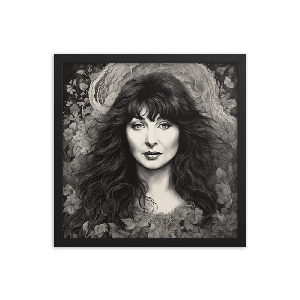 Kate Bush Portrait on Matte Paper Framed Poster MECHANOID LABS