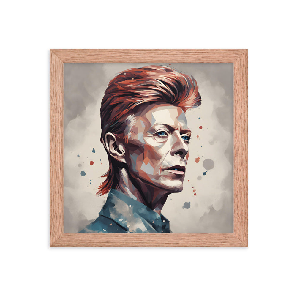David Bowie Portrait on Matte Paper Framed Poster MECHANOID LABS