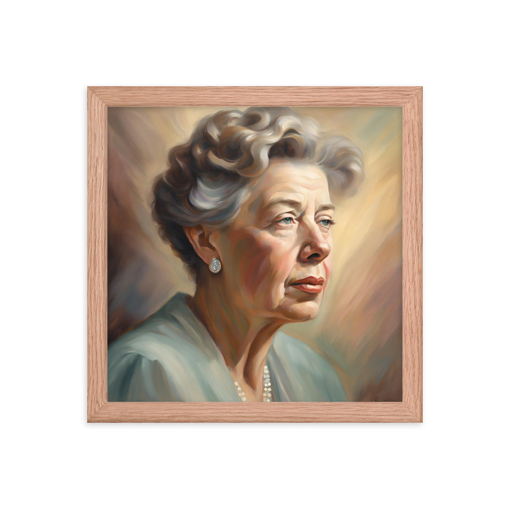 Eleanor Roosevelt Portrait on Matte Paper Framed Poster MECHANOID LABS