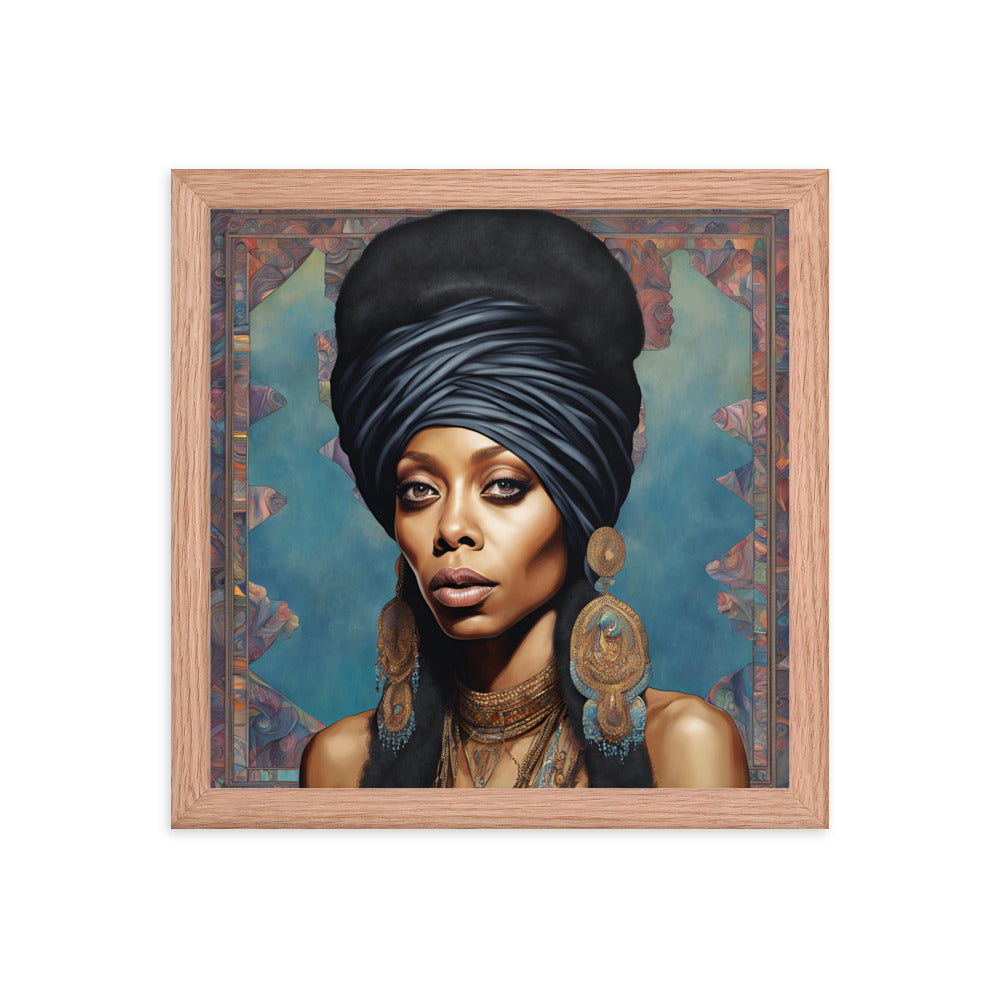 Erykah Badu Portrait on Matte Paper Framed Poster MECHANOID LABS
