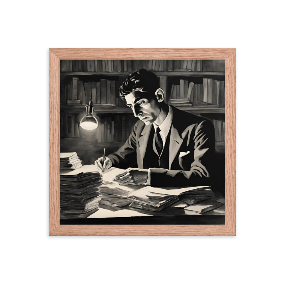 Franz Kafka Portrait on Matte Paper Framed Poster MECHANOID LABS
