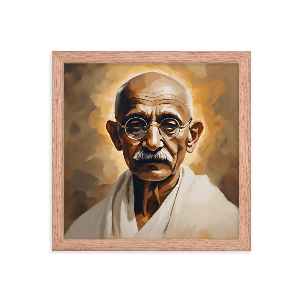 Mahatma Gandhi Portrait on Matte Paper Framed Poster MECHANOID LABS
