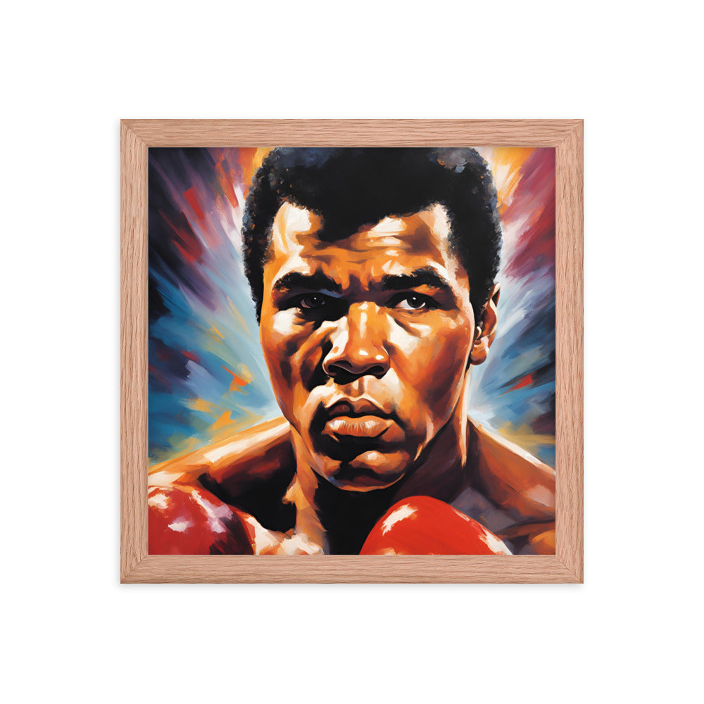 Muhammad Ali Portrait on Matte Paper Framed Poster MECHANOID LABS