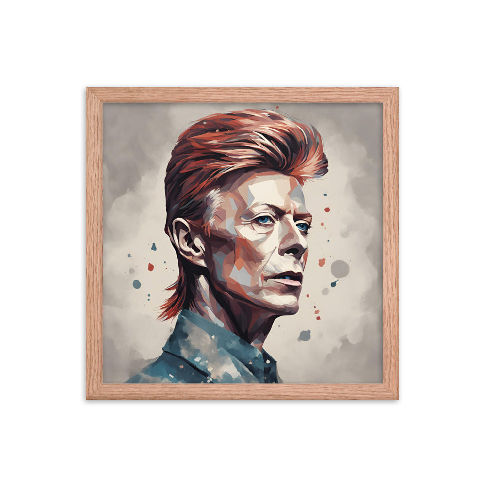David Bowie Portrait on Matte Paper Framed Poster MECHANOID LABS