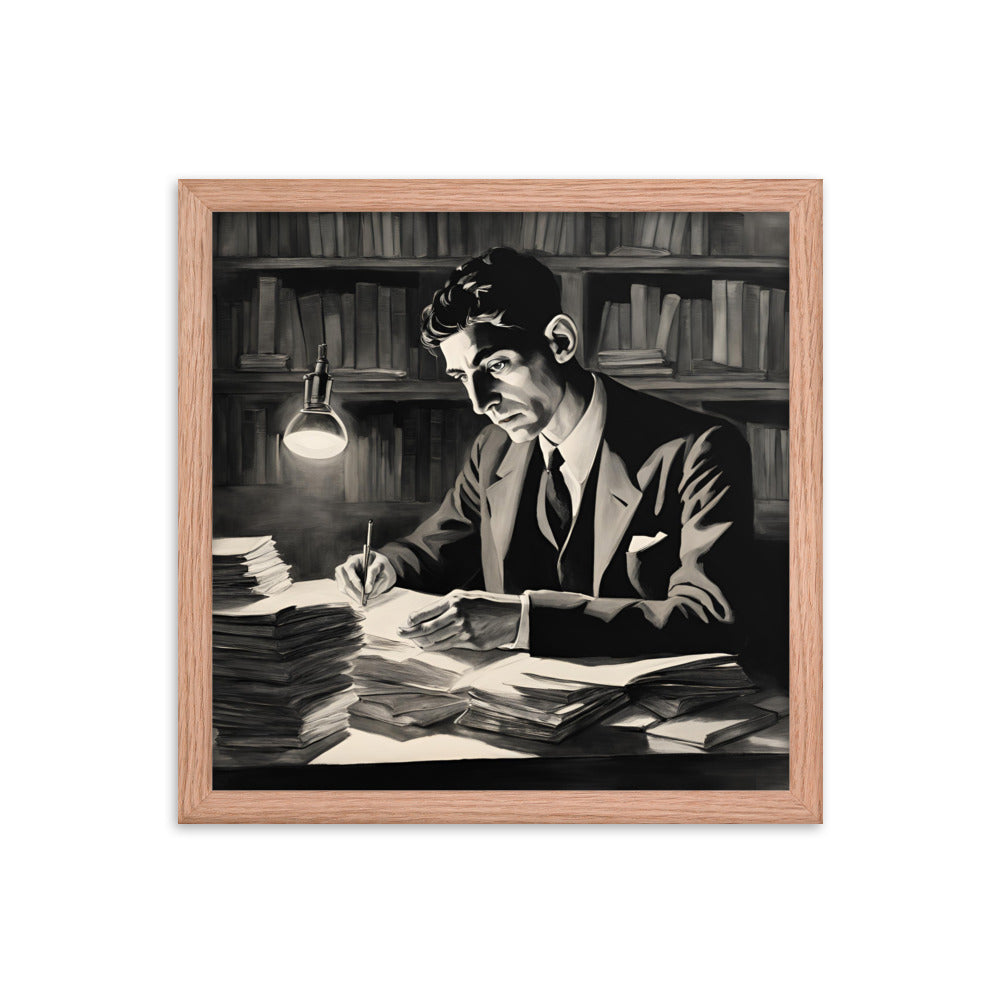 Franz Kafka Portrait on Matte Paper Framed Poster MECHANOID LABS