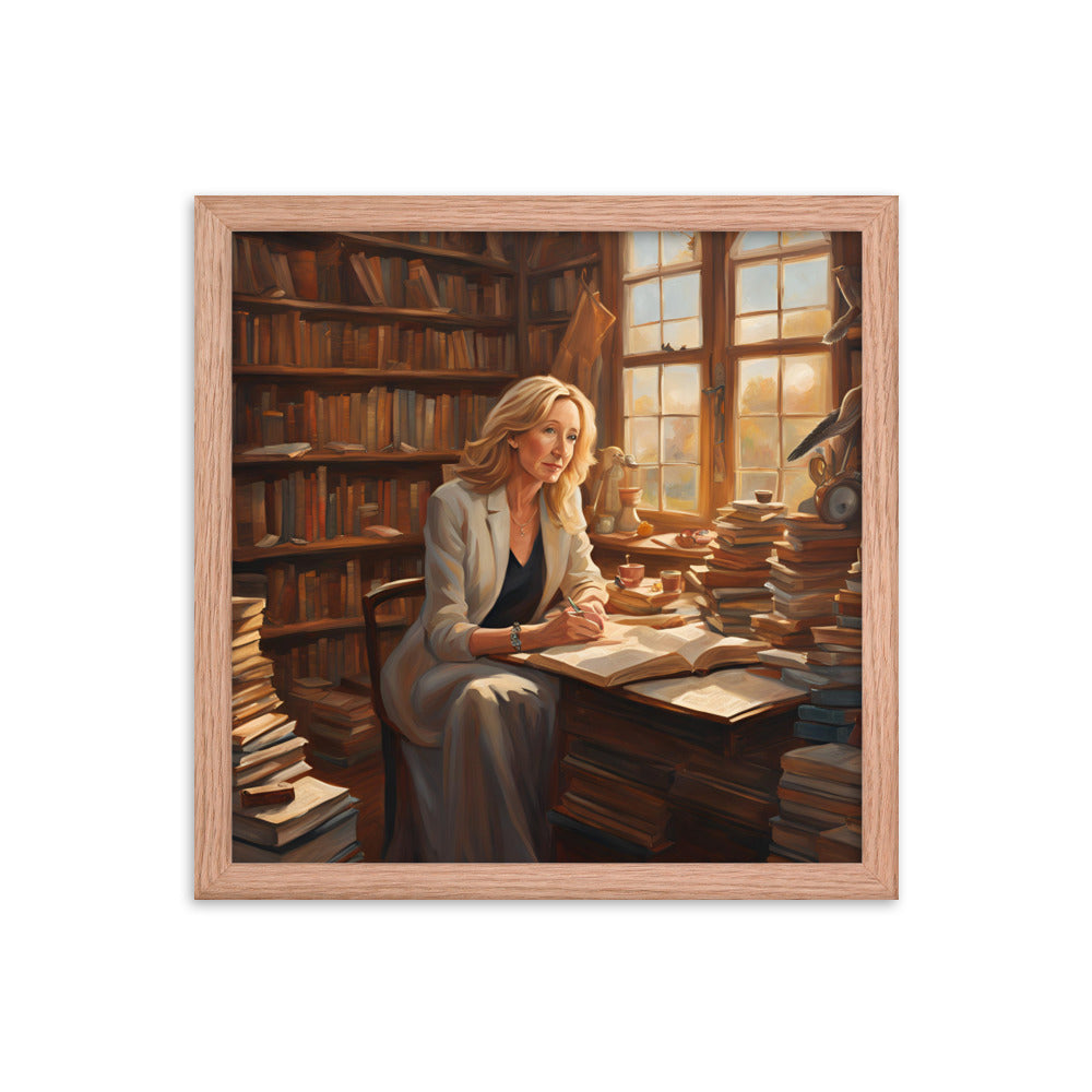 J. K. Rowling Portrait on Matte Paper Framed Poster MECHANOID LABS