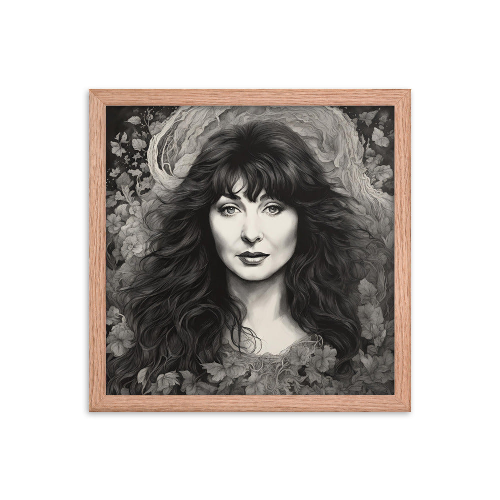 Kate Bush Portrait on Matte Paper Framed Poster MECHANOID LABS
