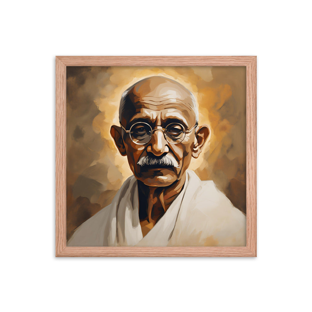 Mahatma Gandhi Portrait on Matte Paper Framed Poster MECHANOID LABS