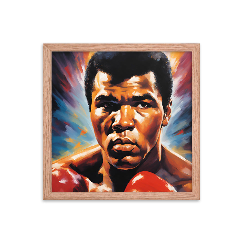 Muhammad Ali Portrait on Matte Paper Framed Poster MECHANOID LABS