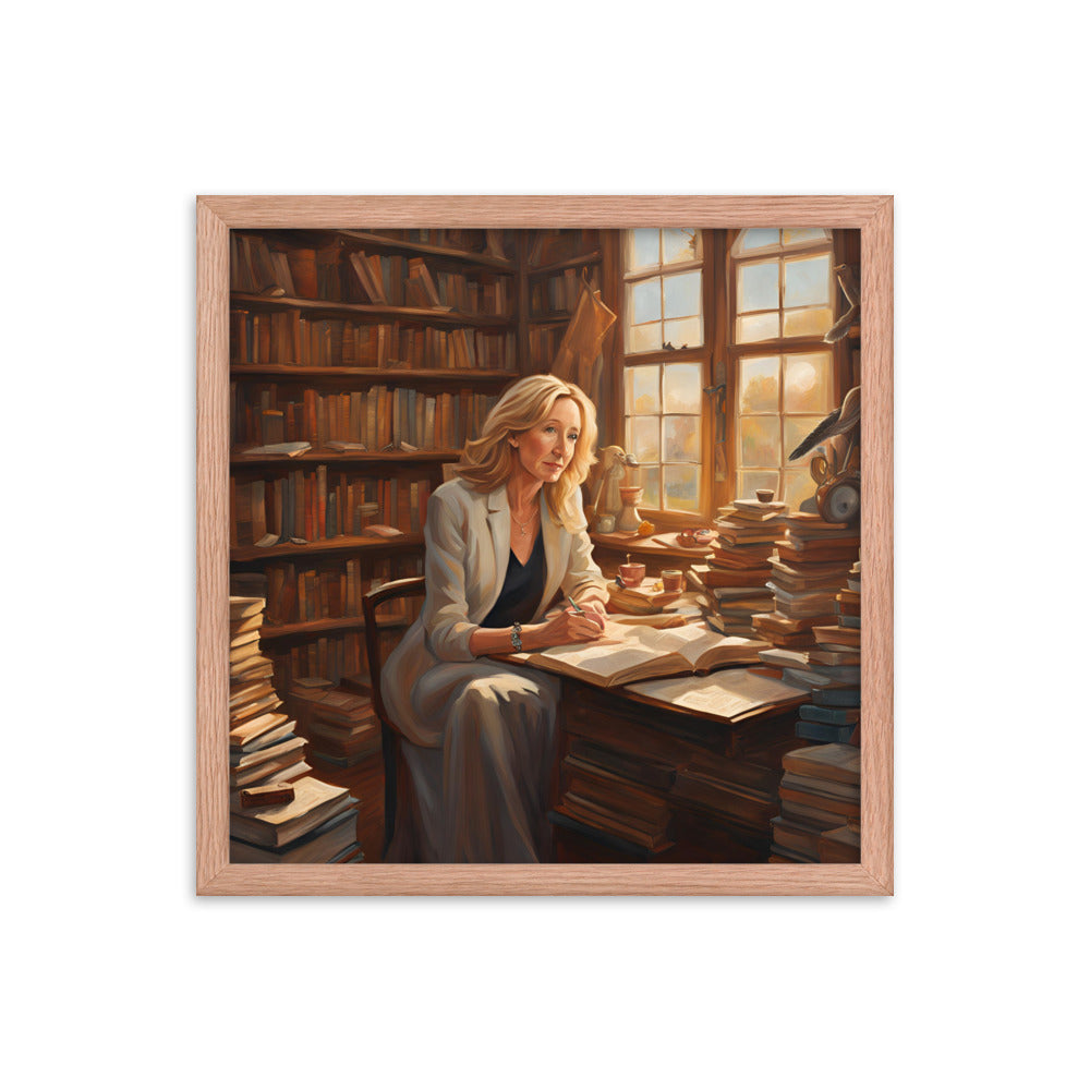 J. K. Rowling Portrait on Matte Paper Framed Poster MECHANOID LABS