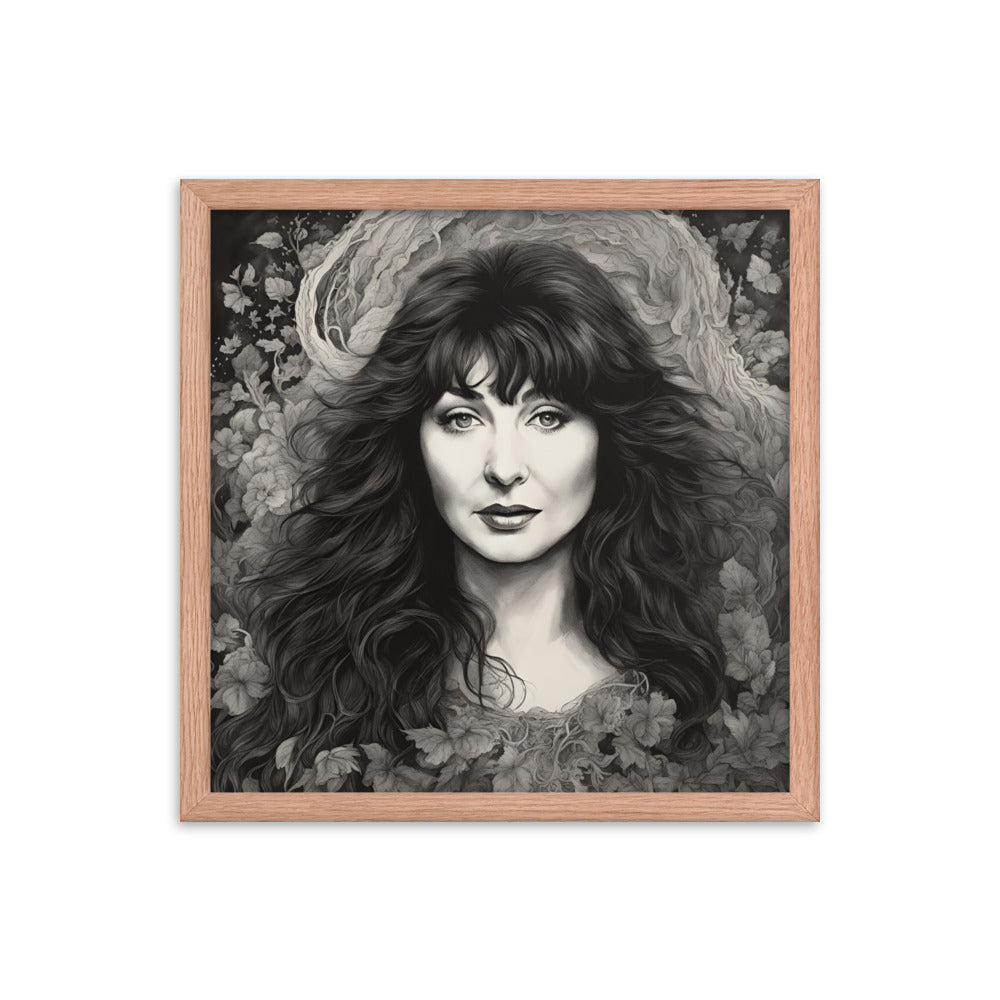 Kate Bush Portrait on Matte Paper Framed Poster MECHANOID LABS