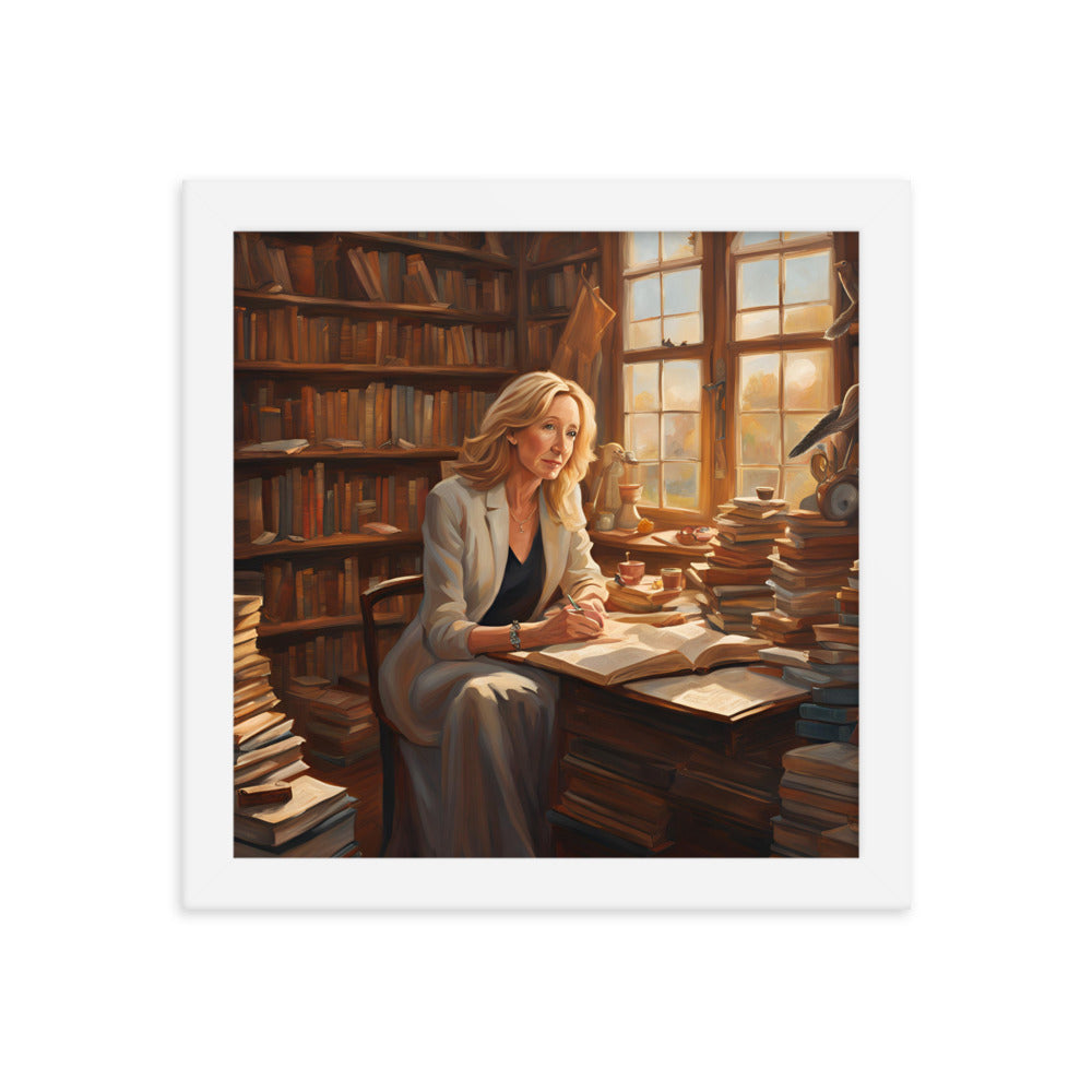 J. K. Rowling Portrait on Matte Paper Framed Poster MECHANOID LABS