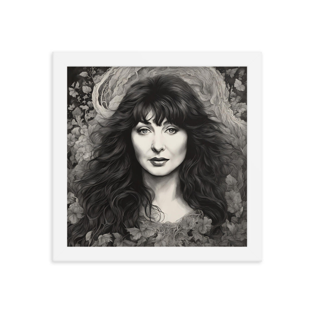 Kate Bush Portrait on Matte Paper Framed Poster MECHANOID LABS