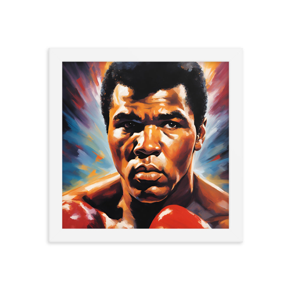 Muhammad Ali Portrait on Matte Paper Framed Poster MECHANOID LABS