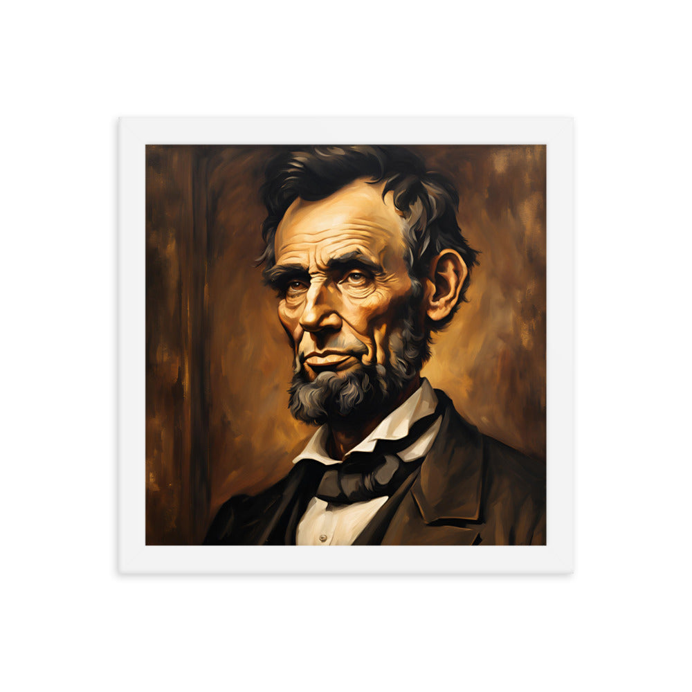 Abraham Lincoln Portrait on Matte Paper Framed Poster MECHANOID LABS