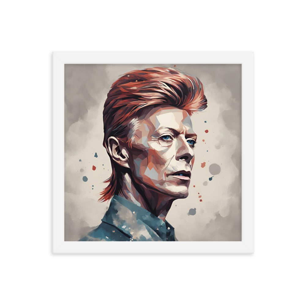 David Bowie Portrait on Matte Paper Framed Poster MECHANOID LABS