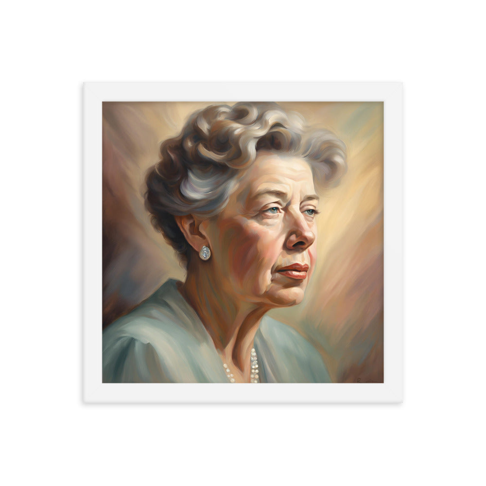 Eleanor Roosevelt Portrait on Matte Paper Framed Poster MECHANOID LABS