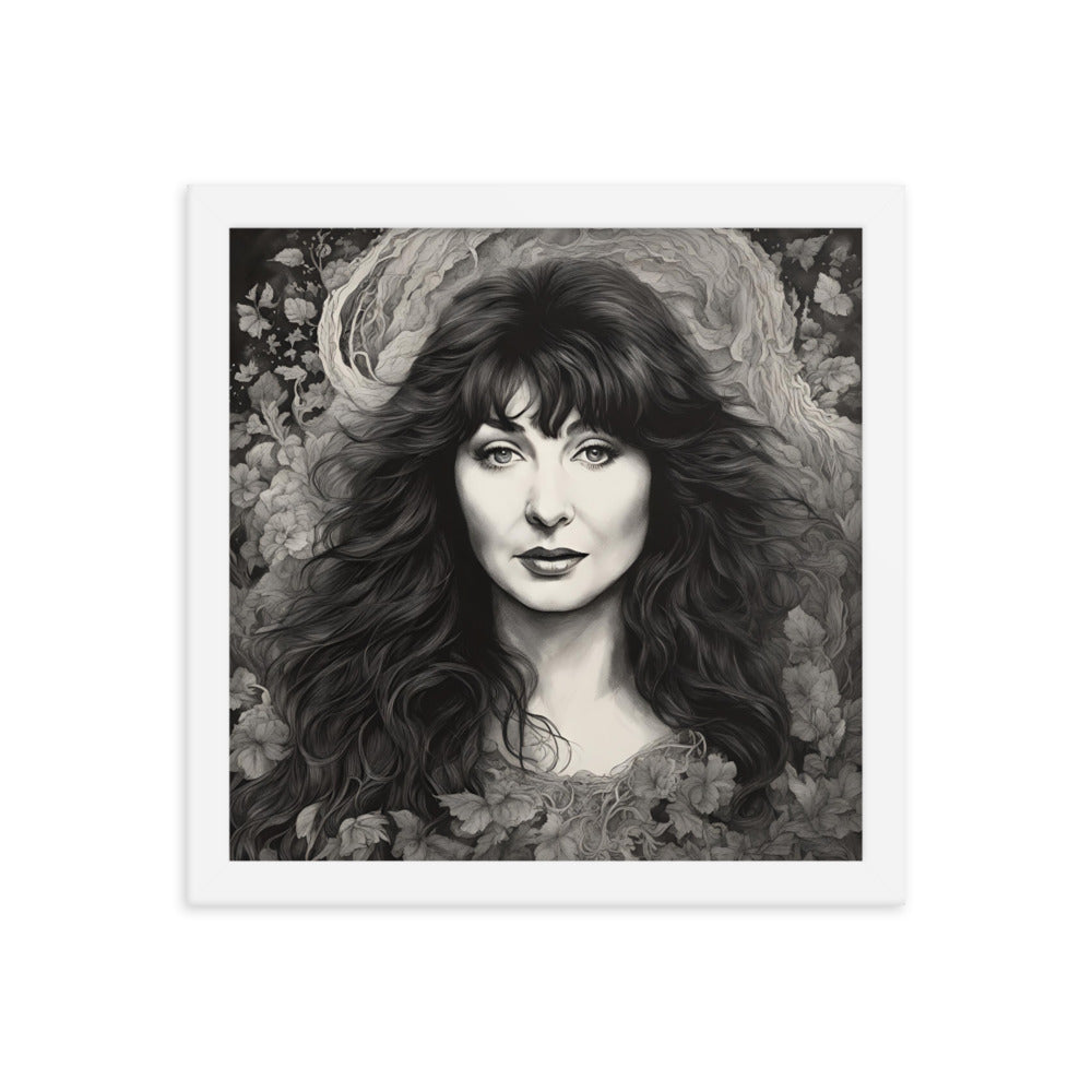 Kate Bush Portrait on Matte Paper Framed Poster MECHANOID LABS
