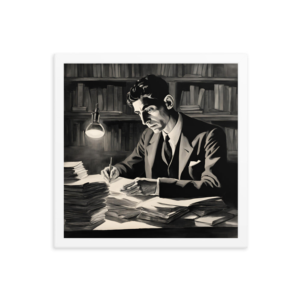 Franz Kafka Portrait on Matte Paper Framed Poster MECHANOID LABS