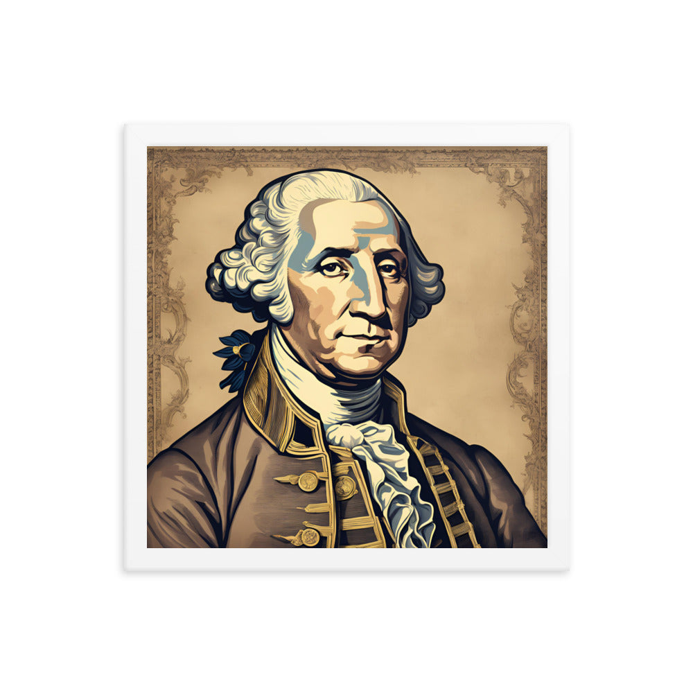 George Washington Portrait on Matte Paper Framed Poster MECHANOID LABS