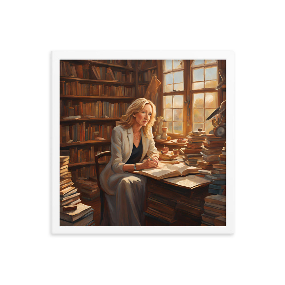 J. K. Rowling Portrait on Matte Paper Framed Poster MECHANOID LABS