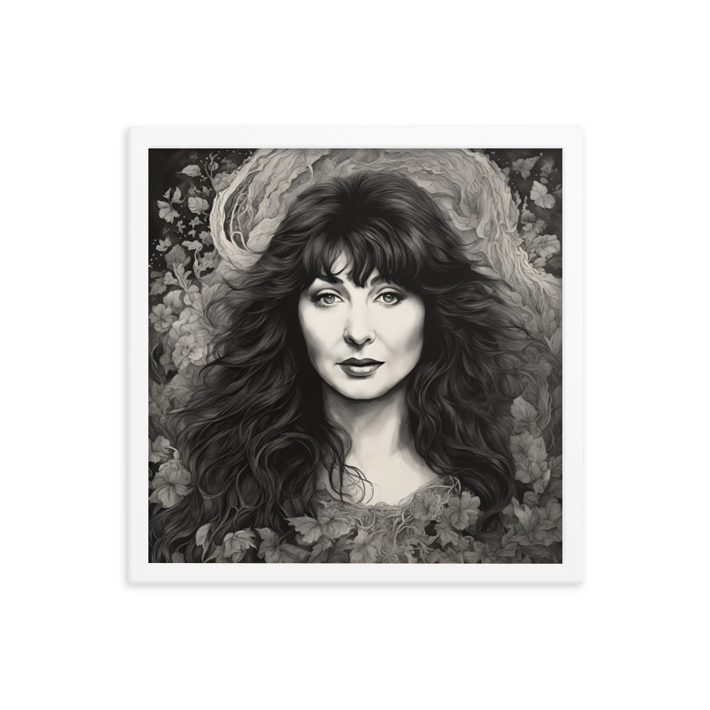 Kate Bush Portrait on Matte Paper Framed Poster MECHANOID LABS