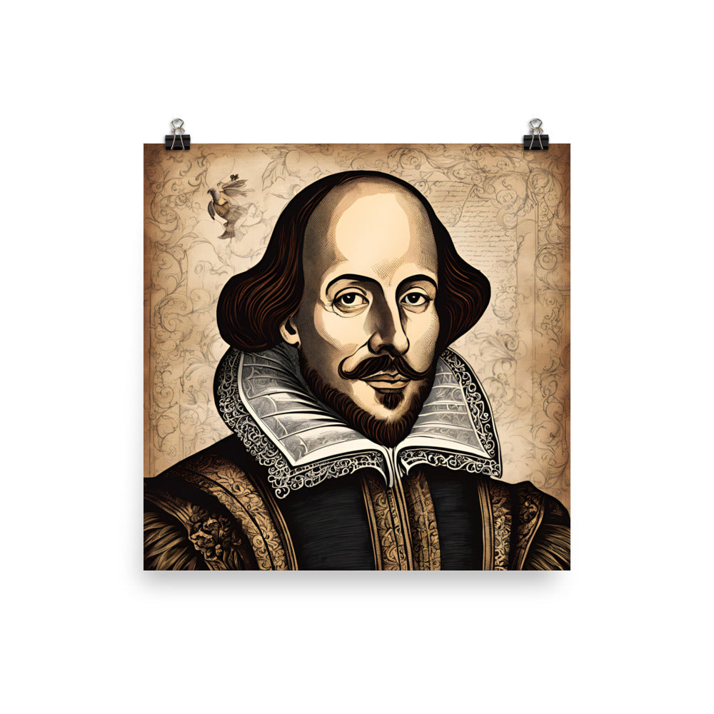 William Shakespeare Portrait on Matte Paper Poster MECHANOID LABS