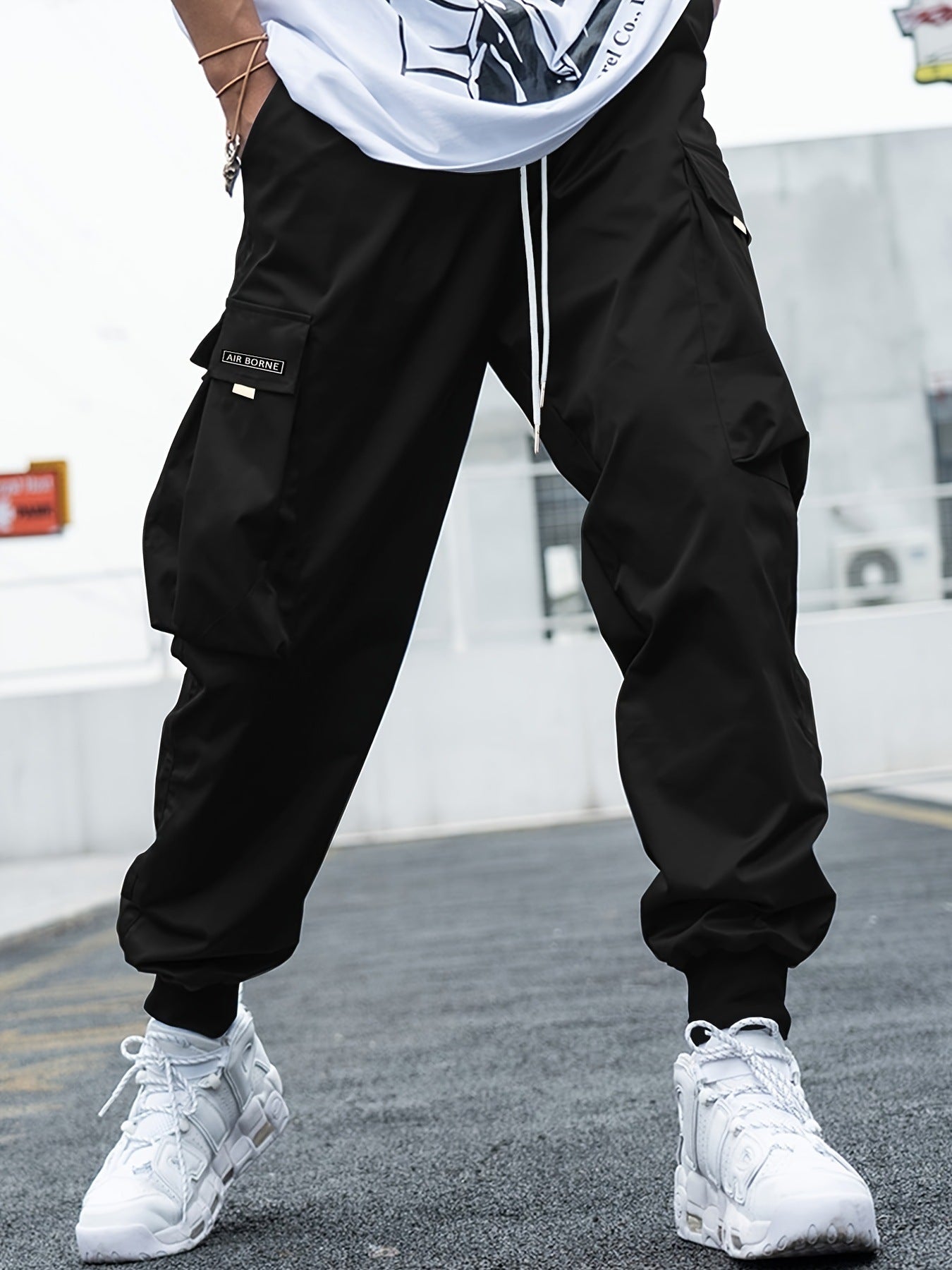 Multi-pocket Cargo Pants Men's Casual Hip-Hop Drawstring Trousers Outdoor Streetwear Sports Pant Drip Haven