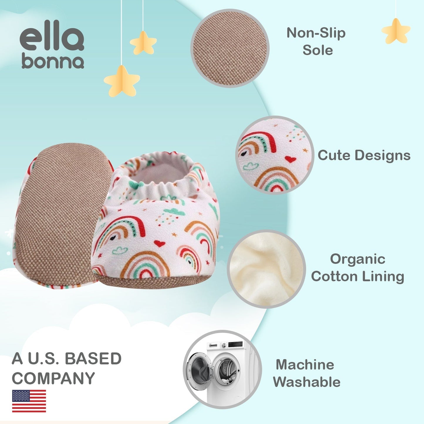 Ella Bonna Baby Moccasins, Slippers, Orange Ella Bonna Baby
