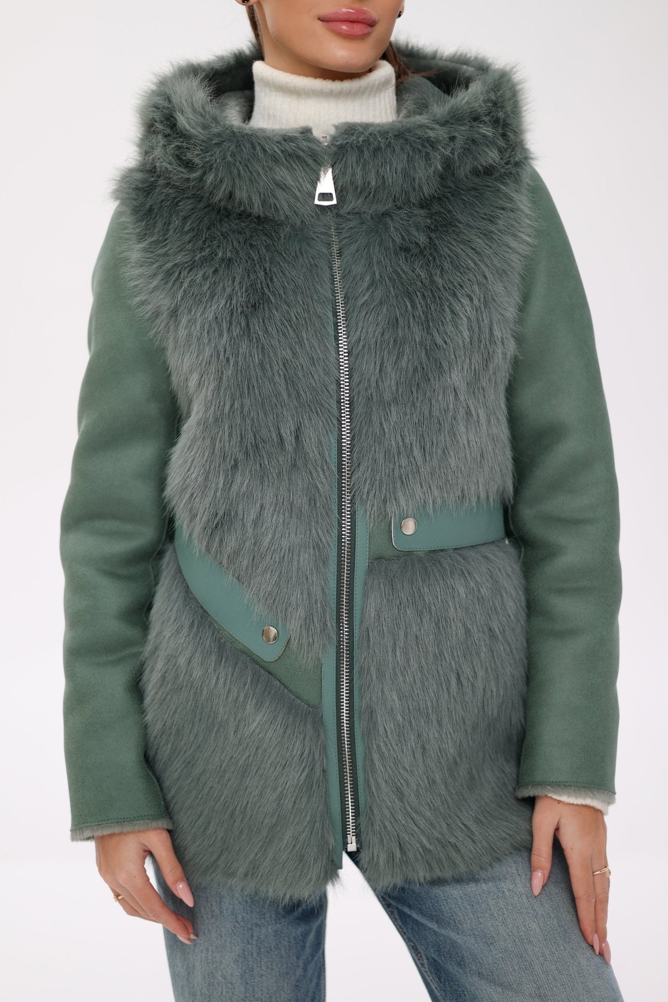 ⇆ Reversible Hooded Wool Blend Jacket - International Shopping