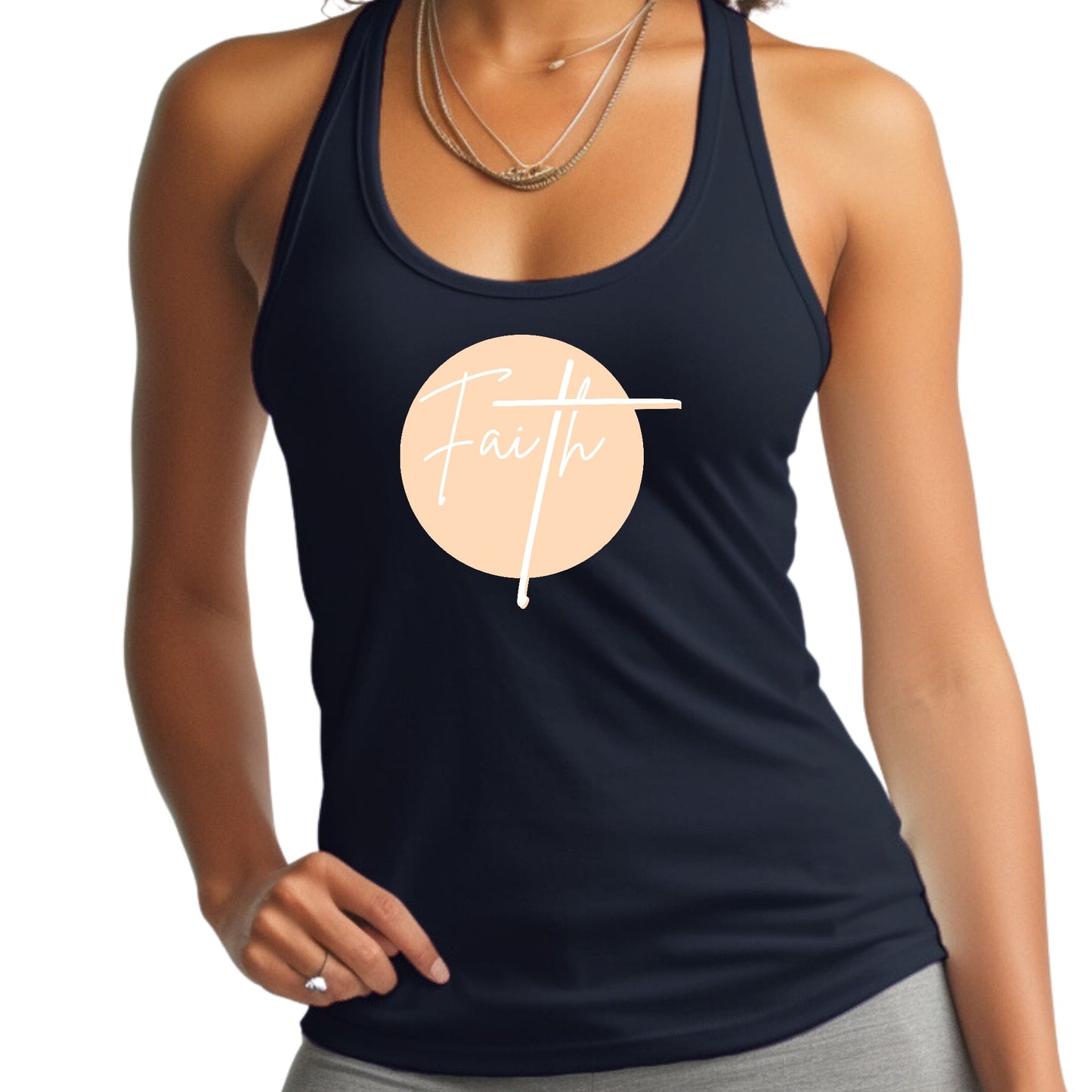 Women's Fitness Tank Top Graphic T-shirt Faith - Christian Pebble’s Printables