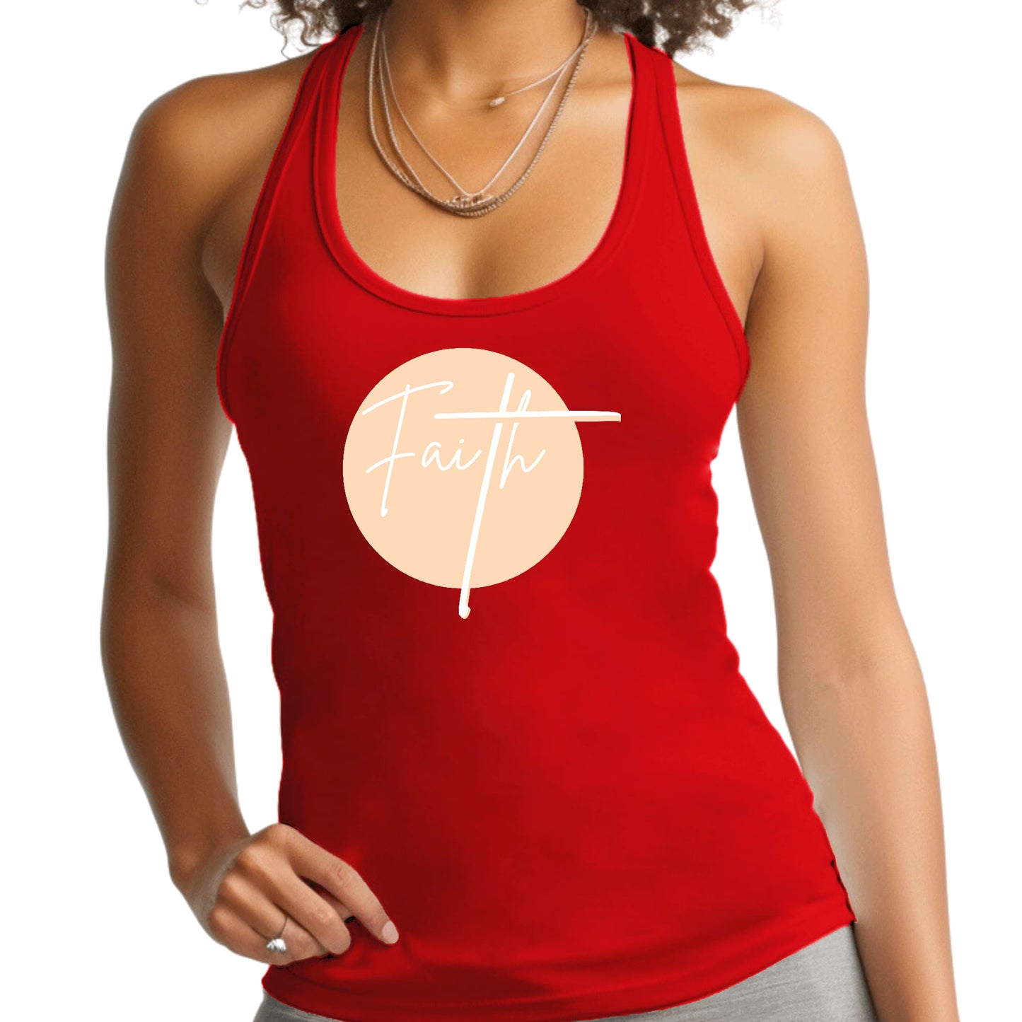 Women's Fitness Tank Top Graphic T-shirt Faith - Christian Pebble’s Printables