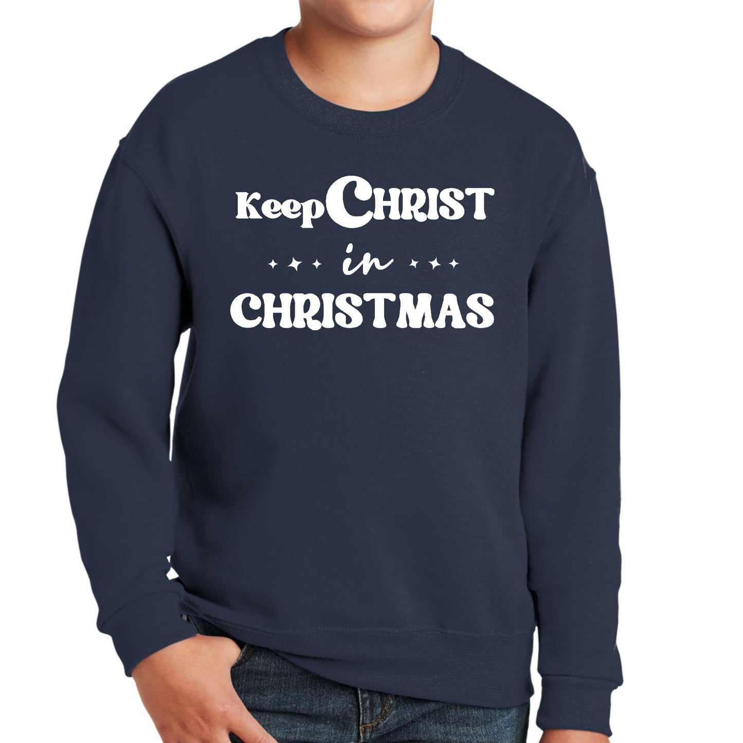 Keep Christ in Christmas Sweatshirt - Youth Pebble’s Printables