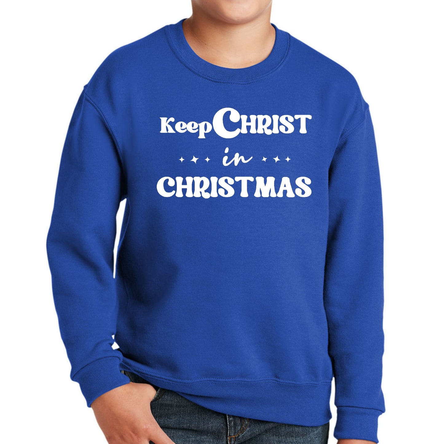 Keep Christ in Christmas Sweatshirt - Youth Pebble’s Printables