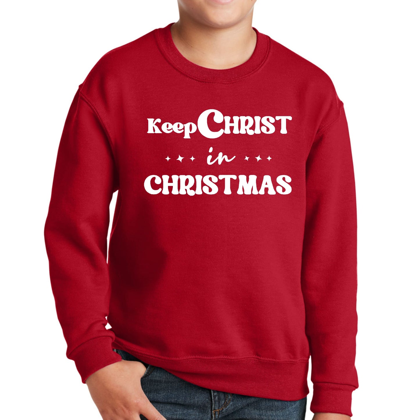 Keep Christ in Christmas Sweatshirt - Youth Pebble’s Printables