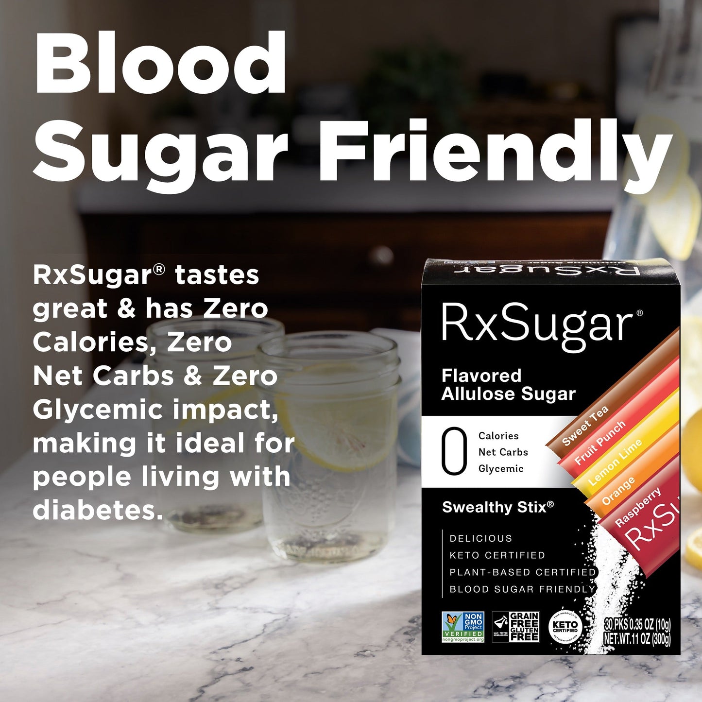 RxSugar Flavored Allulose Sugar Swealthy Stix RxSugar®