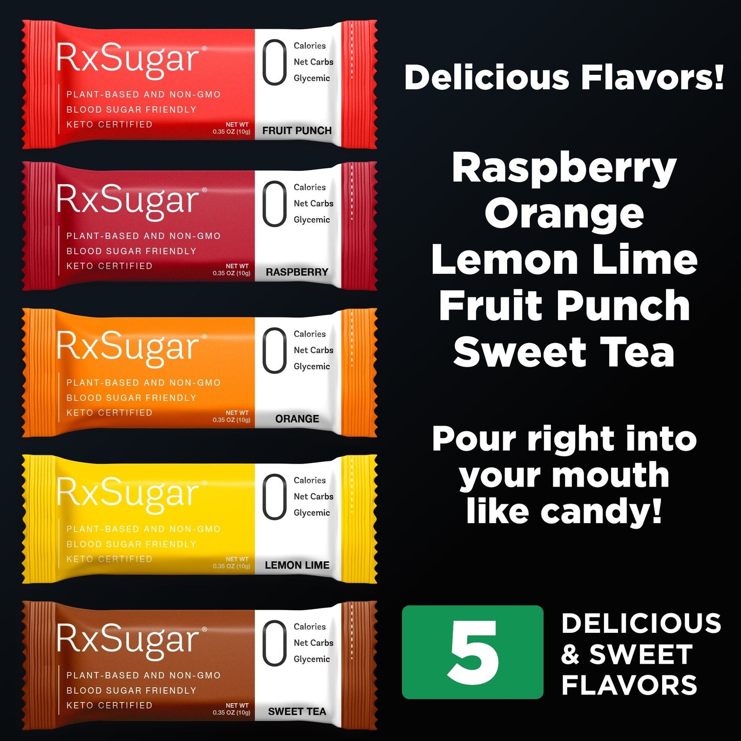RxSugar Flavored Allulose Sugar Swealthy Stix RxSugar®